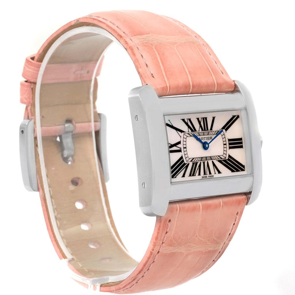Cartier Tank Divan XL Limited Edition MOP Dial Steel Watch W6301455 For Sale 7