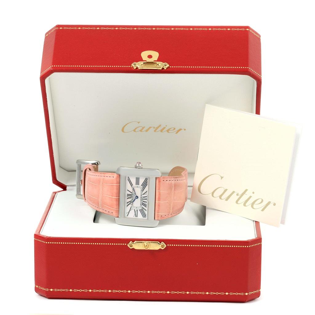 Cartier Tank Divan XL Limited Edition MOP Dial Steel Watch W6301455 For Sale 8