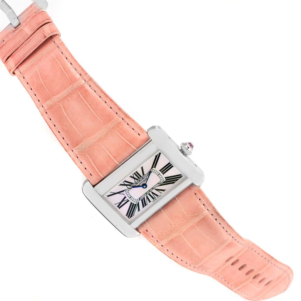 Cartier Tank Divan XL Limited Edition MOP Dial Steel Watch W6301455 For Sale 2