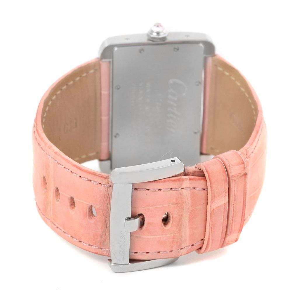 Cartier Tank Divan XL Limited Edition MOP Dial Steel Watch W6301455 For Sale 5