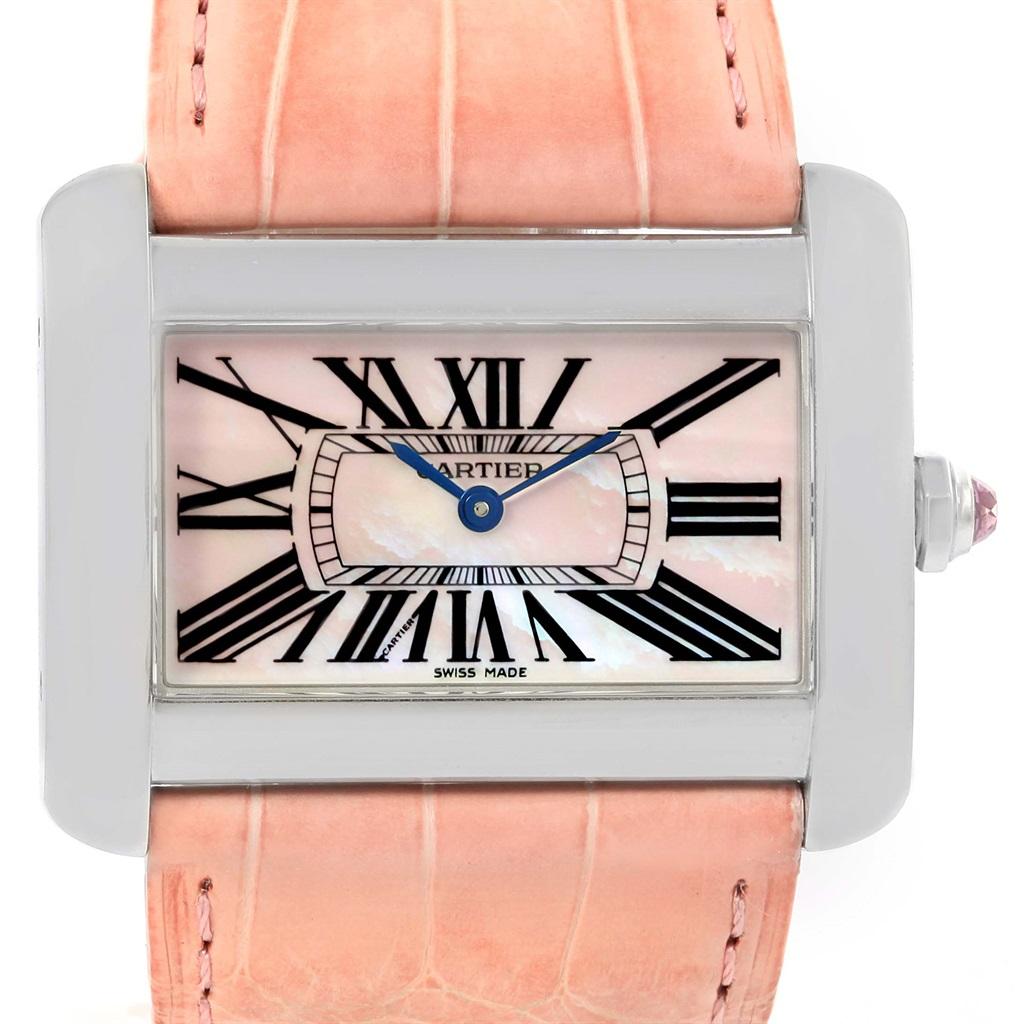 Cartier Tank Divan XL Limited Edition MOP Dial Steel Watch W6301455 For Sale