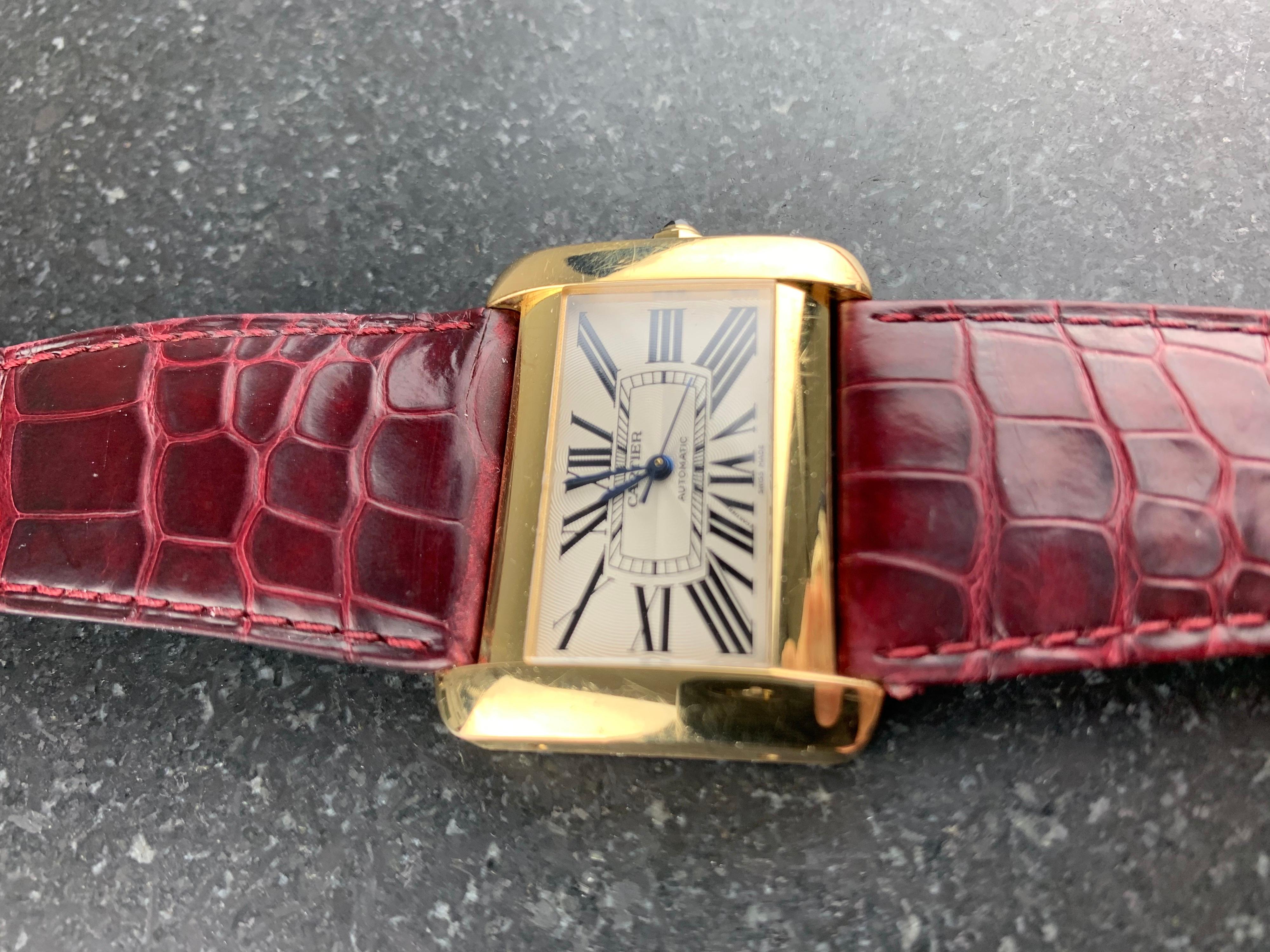 Cartier Tank Divan XL Ref. 2602 18 Carat Yellow Gold Watch 3