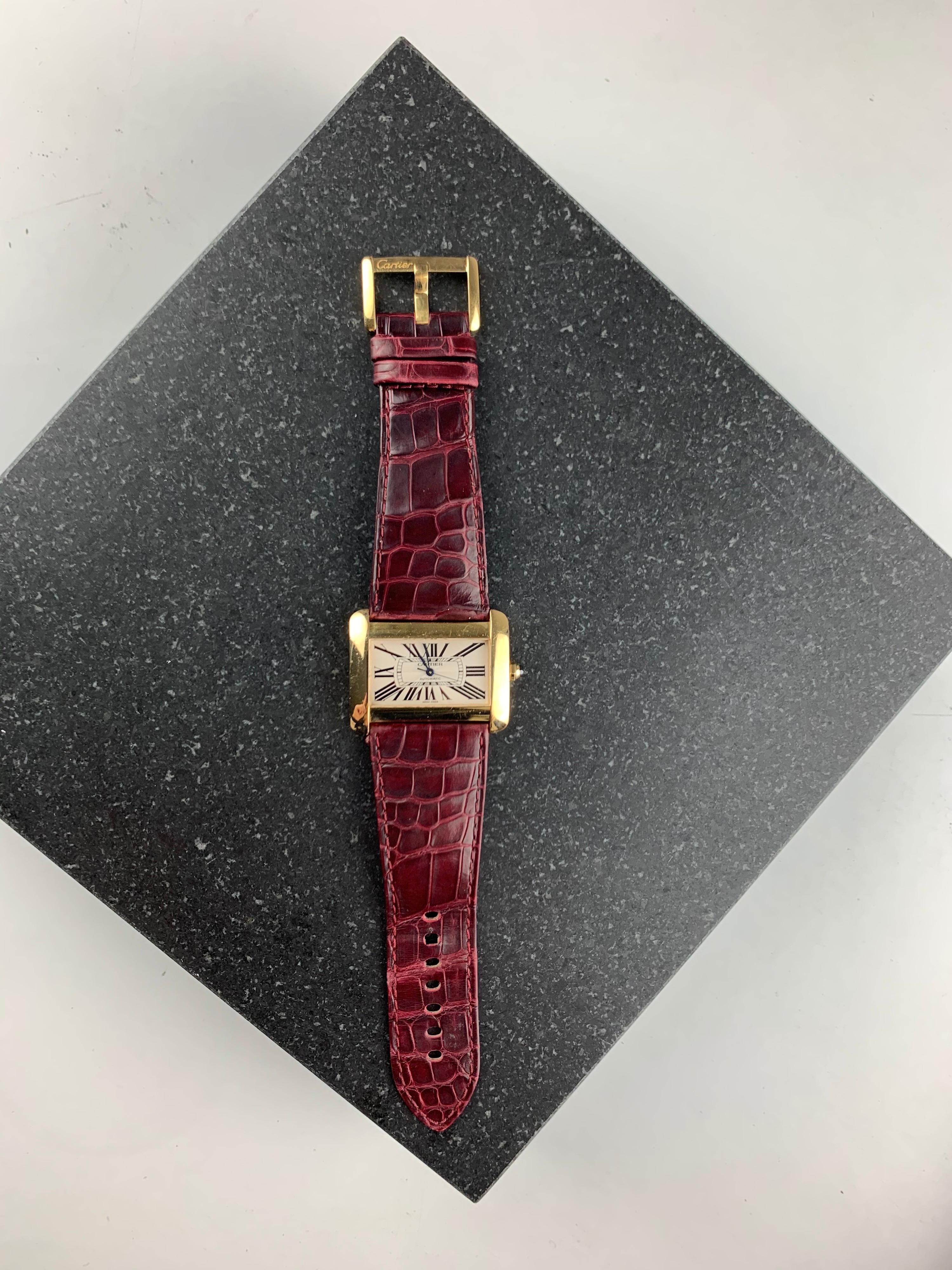 Cartier Tank Divan XL Ref. 2602 18 Carat Yellow Gold Watch 4