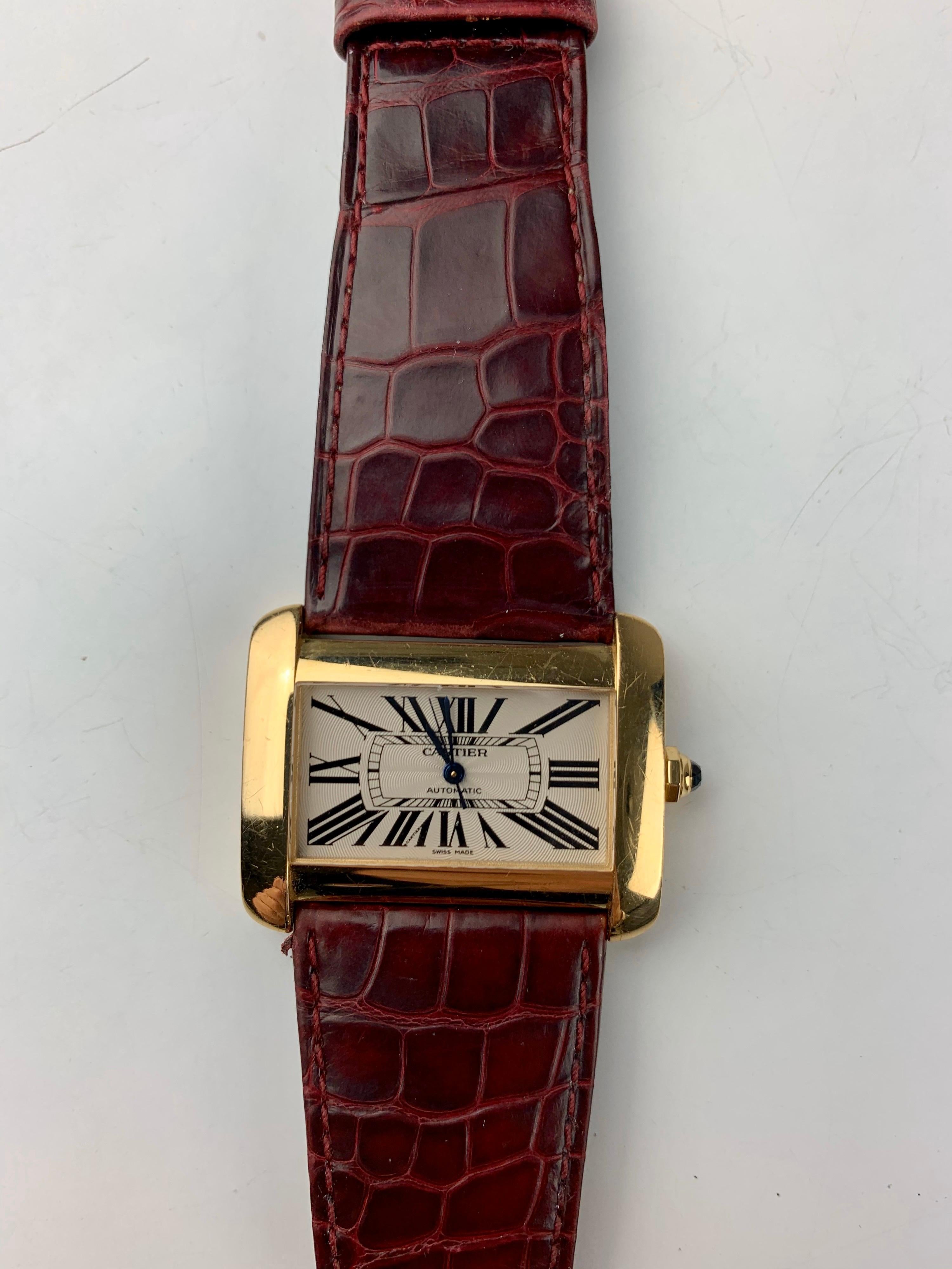 Cartier Tank Divan XL Ref. 2602 18 Carat Yellow Gold Watch 5