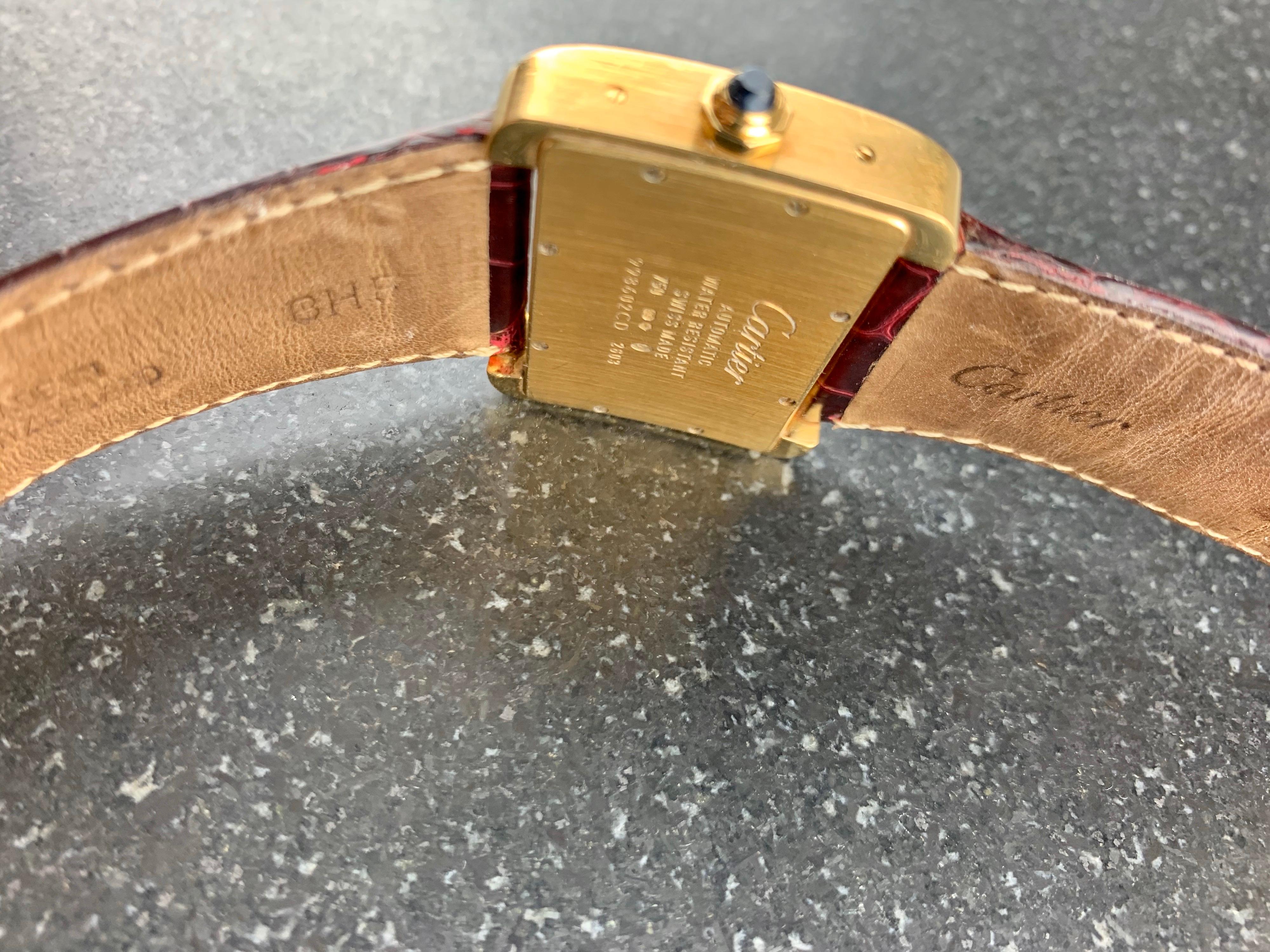 Cartier Tank Divan XL Ref. 2602 18 Carat Yellow Gold Watch 6