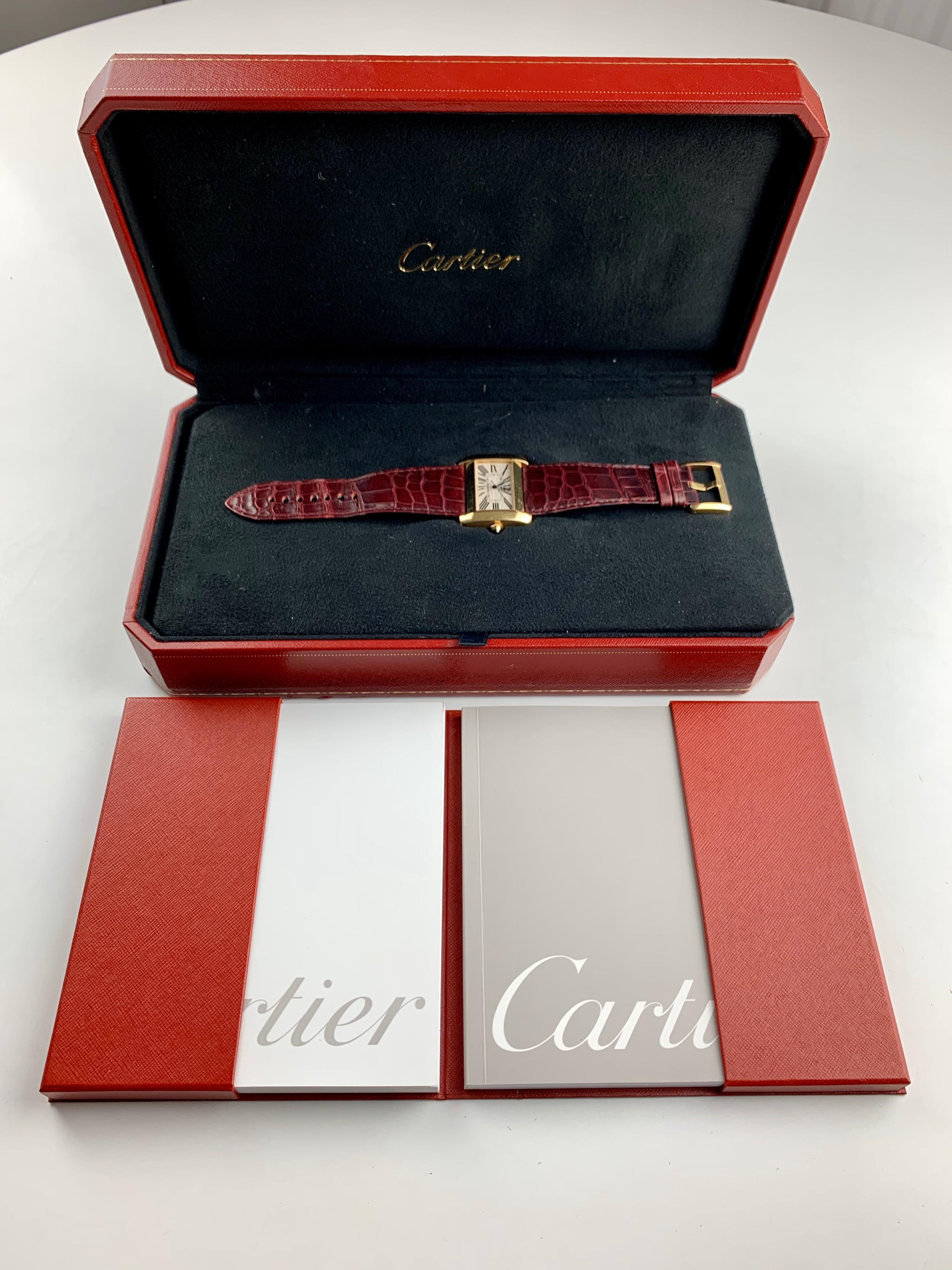 Cartier Tank Divan XL Ref. 2602 18 Carat Yellow Gold Watch 8