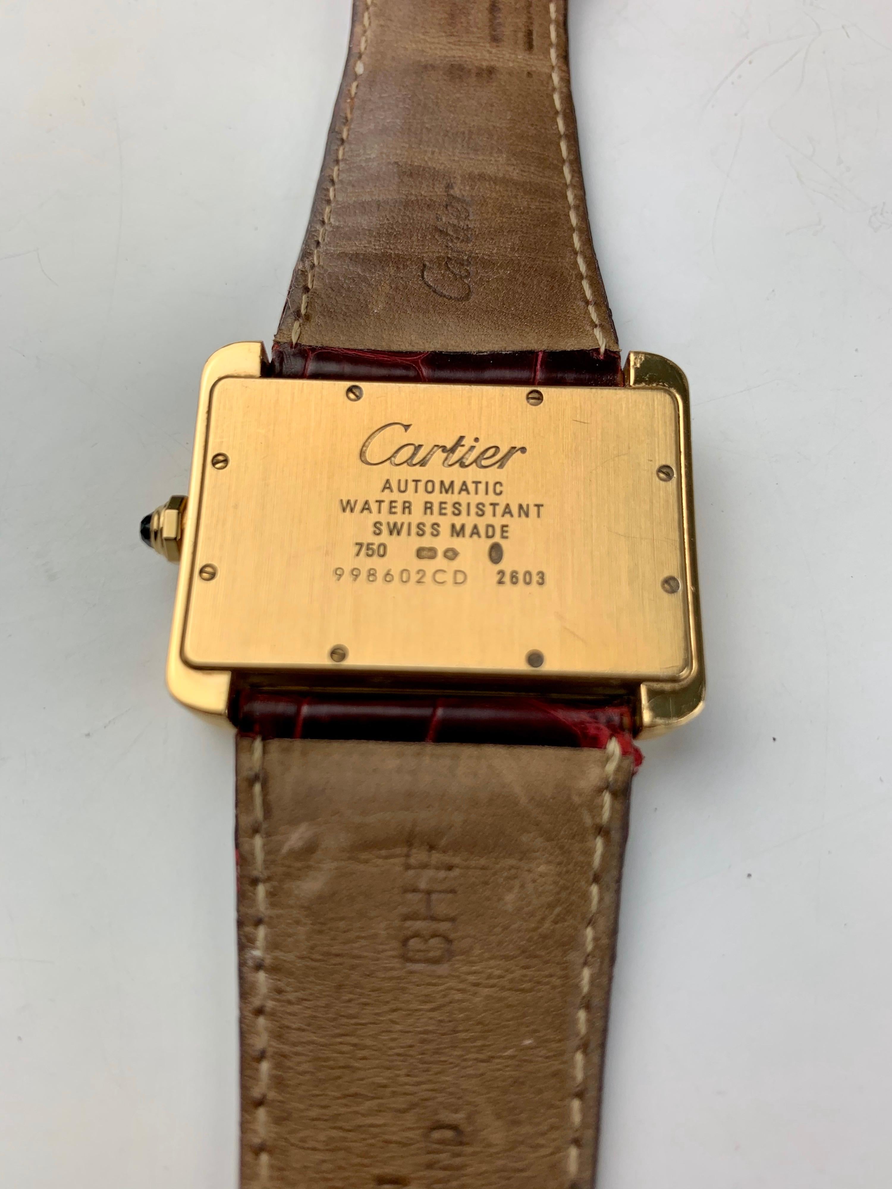 Cartier Tank Divan XL Ref. 2602 18 Carat Yellow Gold Watch 11