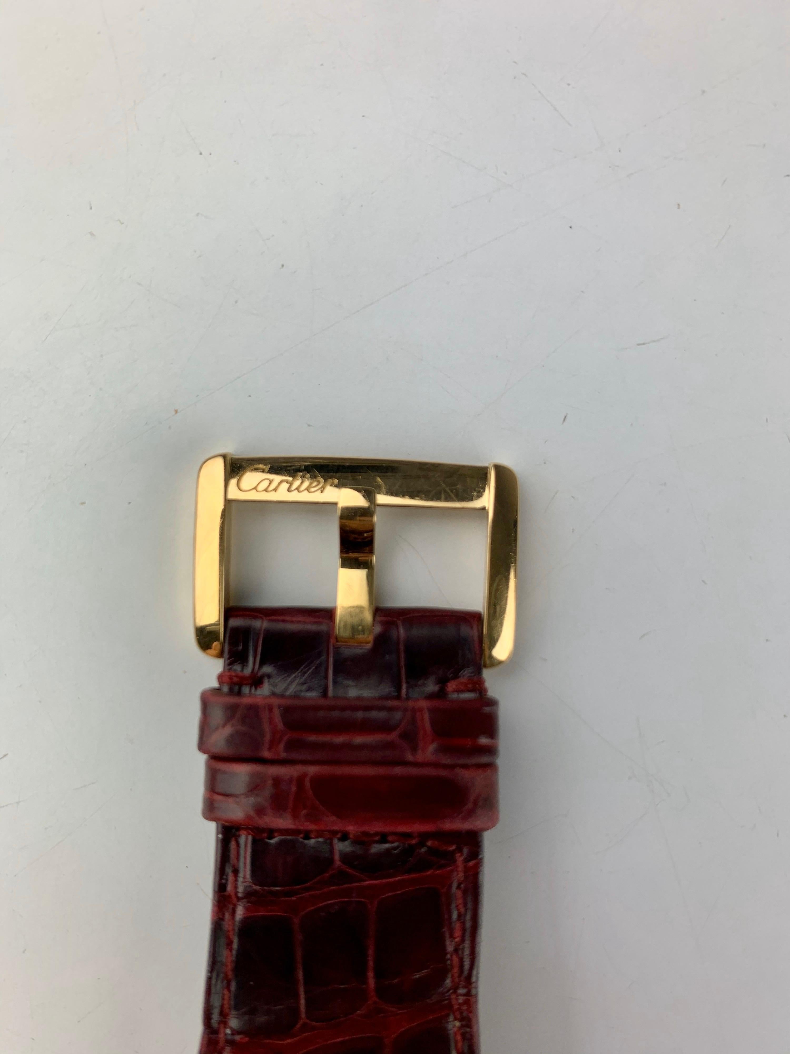 Cartier Tank Divan XL Ref. 2602 18 Carat Yellow Gold Watch 12