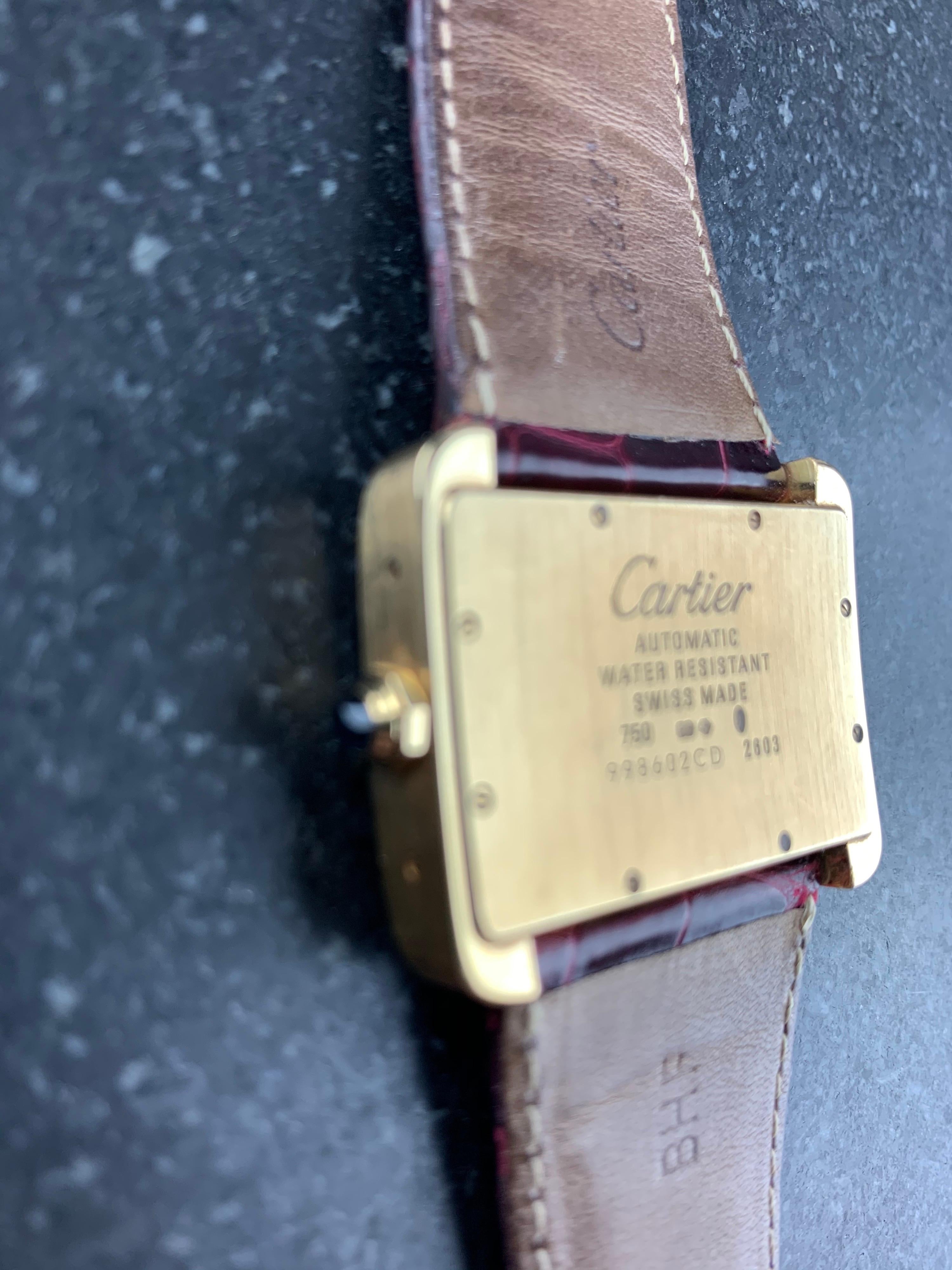 Cartier Tank Divan XL Ref. 2602 18 Carat Yellow Gold Watch 1