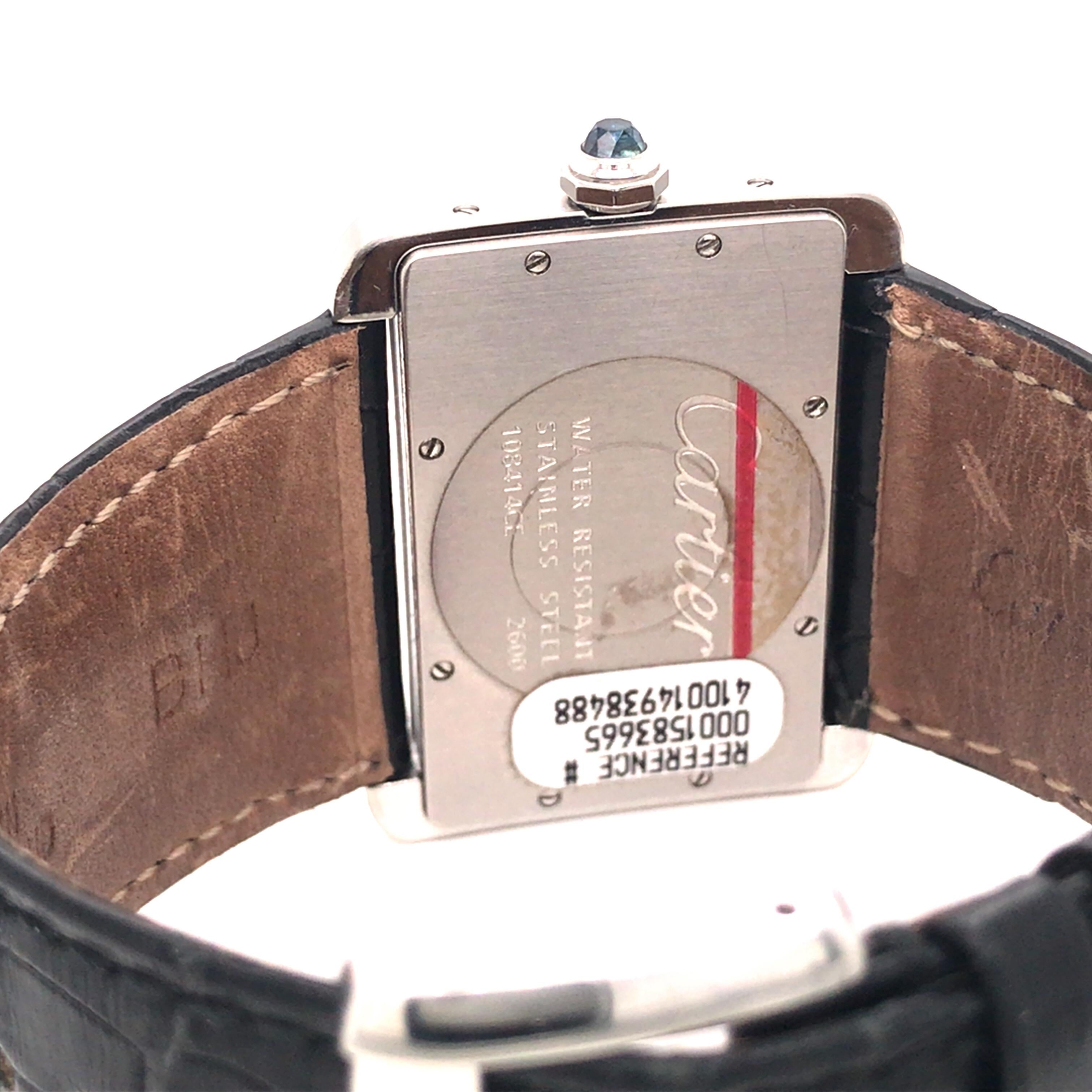 Round Cut Cartier Tank Divan XL Watch After-Market Diamond Bezel