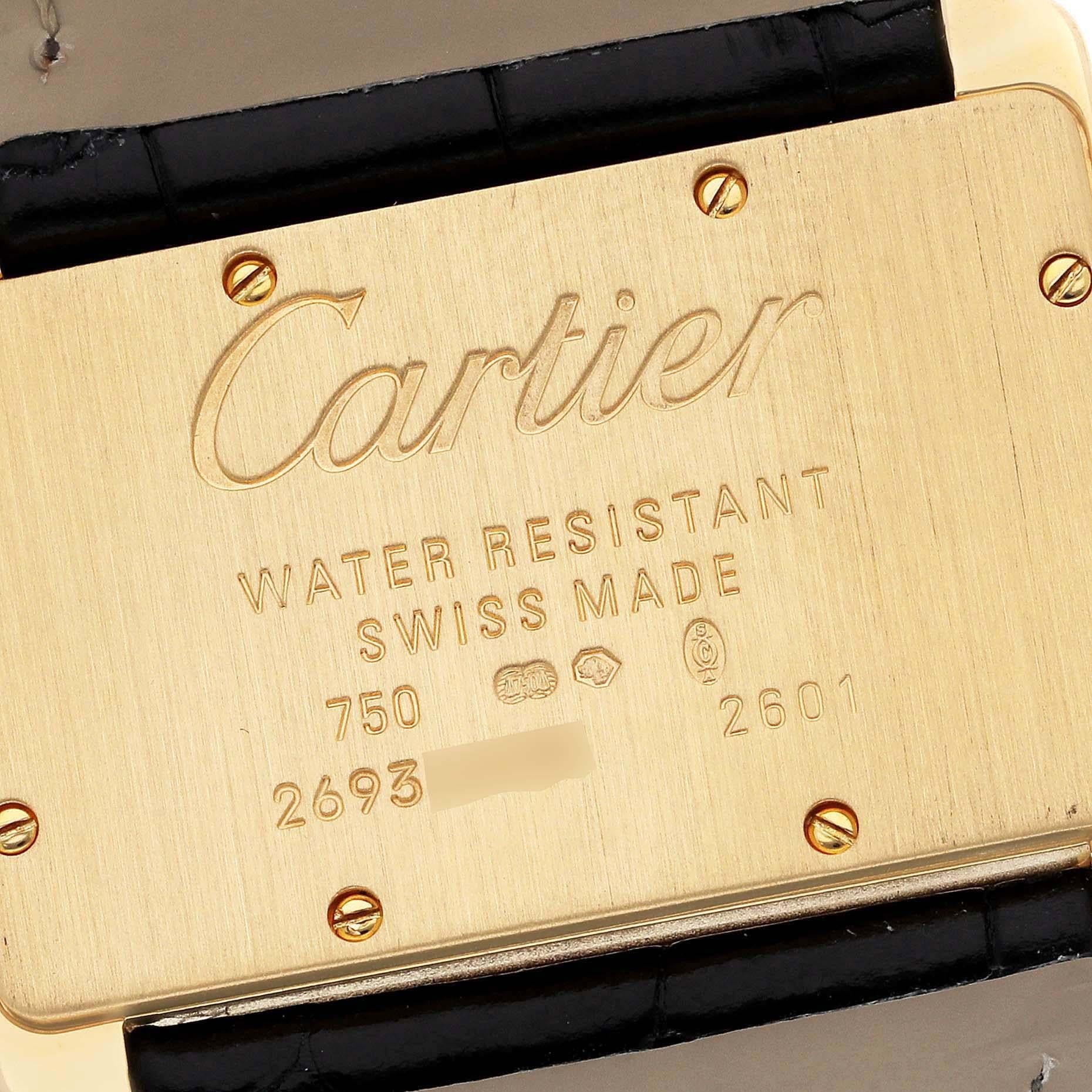 Cartier Montre Tank Divan pour femme en or jaune et diamants WA301036 en vente 2