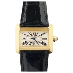Cartier Tank Divan Yellow Gold Quartz Wristwatch