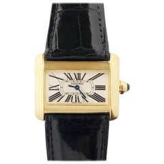 Cartier Montre-bracelet Tank Divan à quartz en or jaune