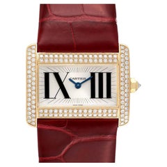 Cartier Tank Divan Yellow Gold Silver Dial Diamond Ladies Watch WA301471