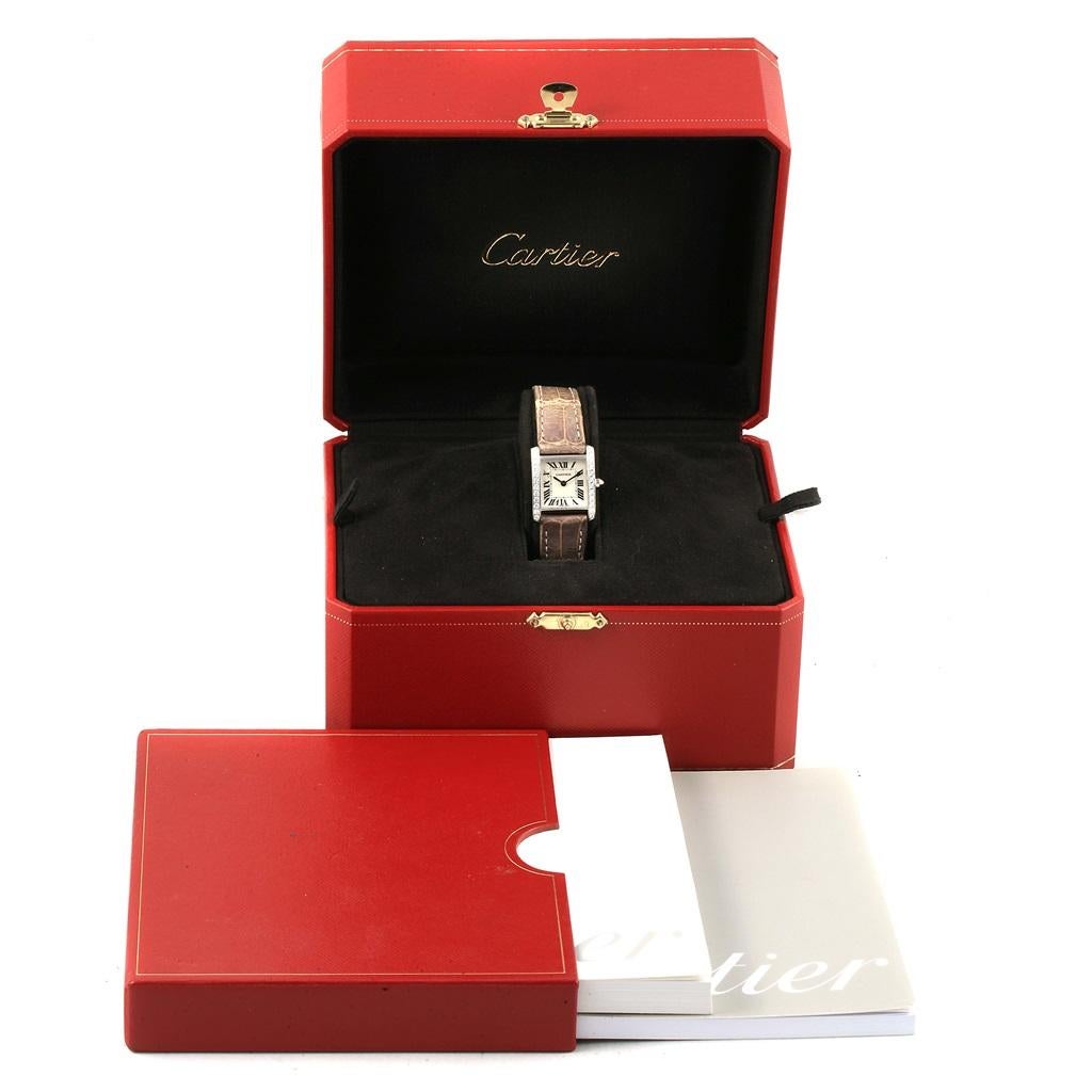 Cartier Tank Francaise 18 Karat Gold Diamond Ladies Watch WE100231 Box Papers For Sale 8