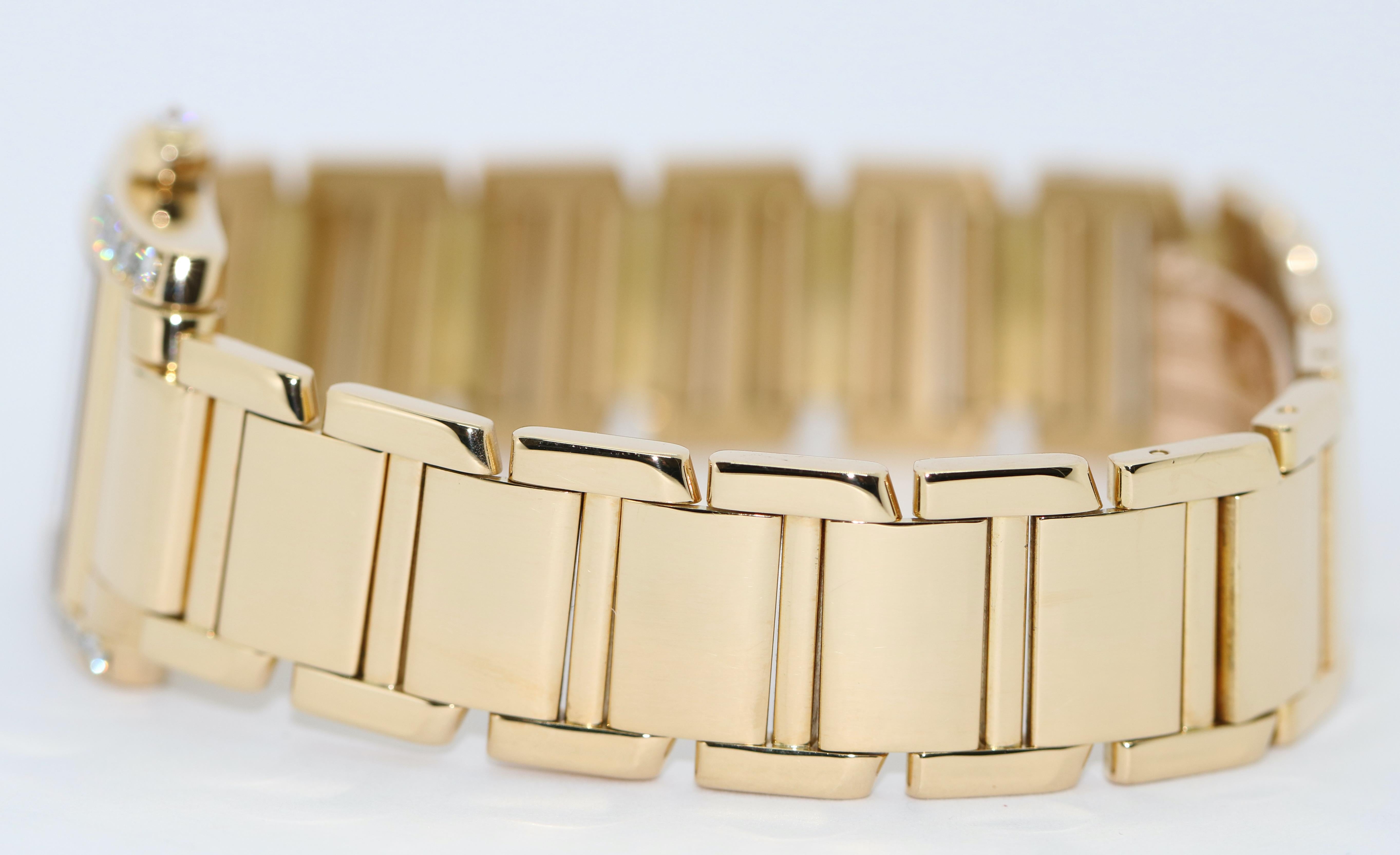 Modern Cartier Tank Francaise 18 Karat Gold Ladies Wrist Watch with Diamonds. Ref. 2364