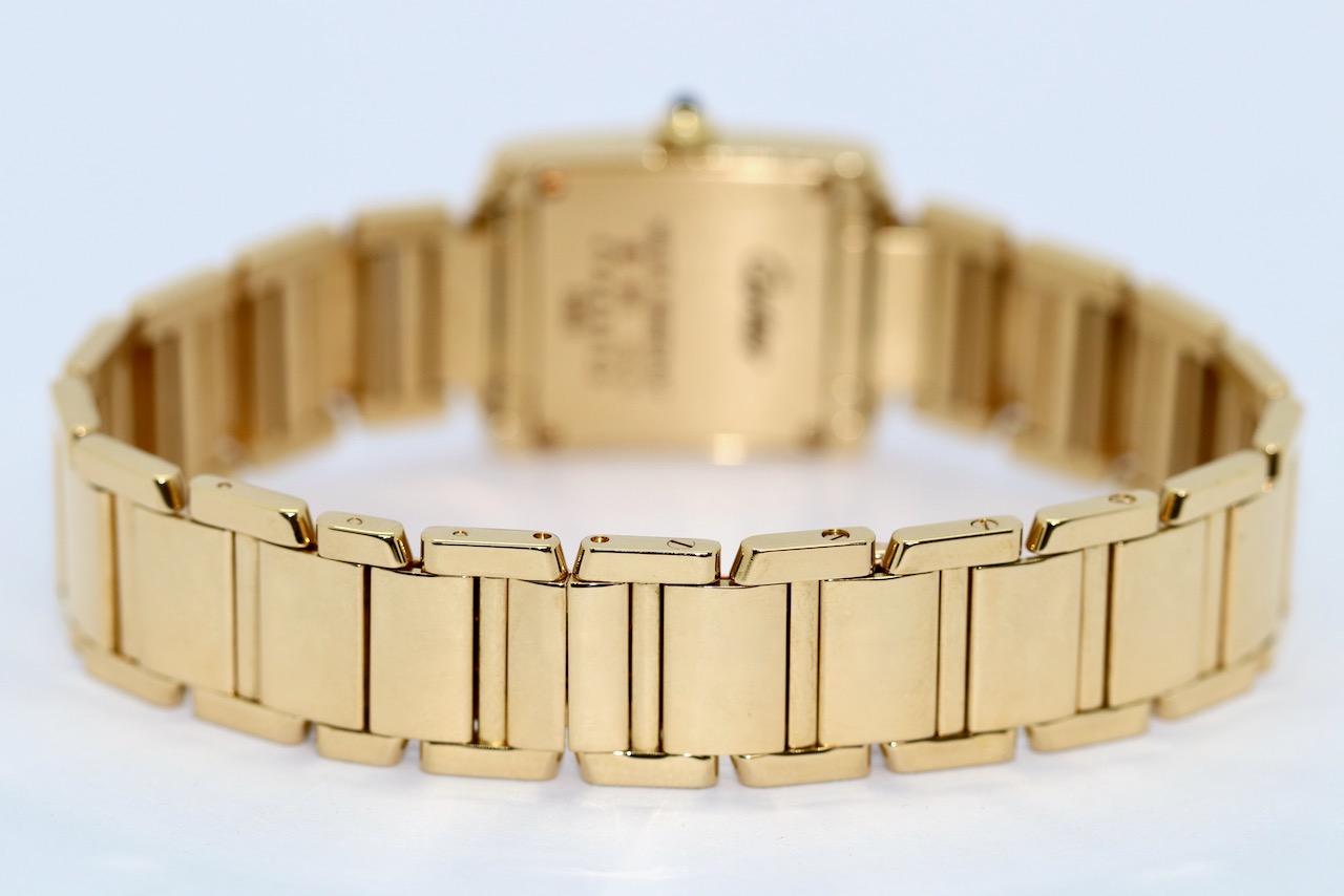 Women's Cartier Tank Française 18 Karat Gold Ladies Wrist Watch with Diamonds, Ref. 2385