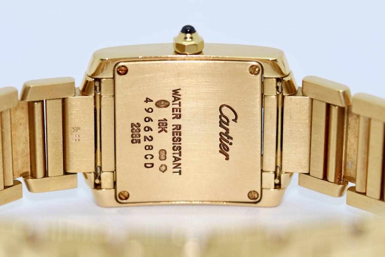 Cartier Tank Française 18 Karat Gold Ladies Wrist Watch with Diamonds, Ref. 2385 1
