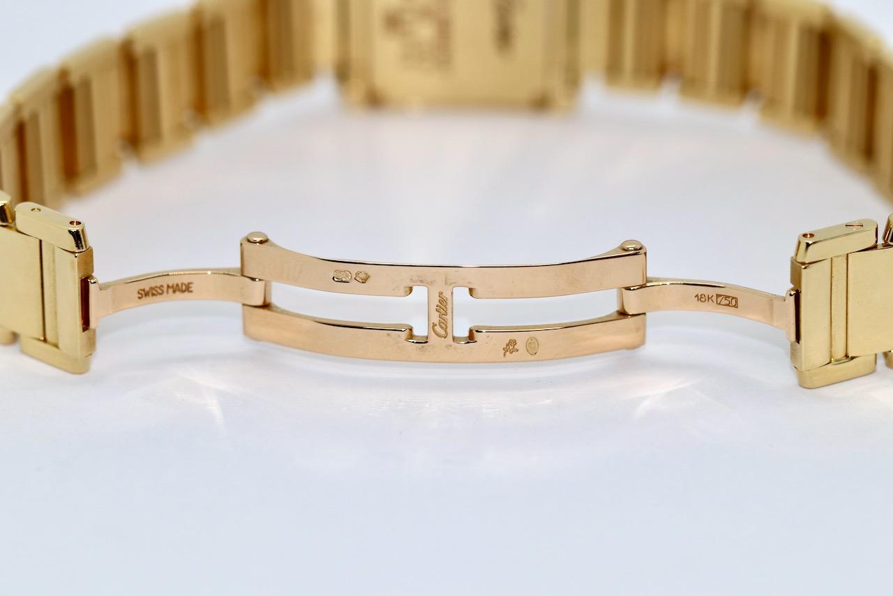 Cartier Tank Française 18 Karat Gold Ladies Wrist Watch with Diamonds, Ref. 2385 2