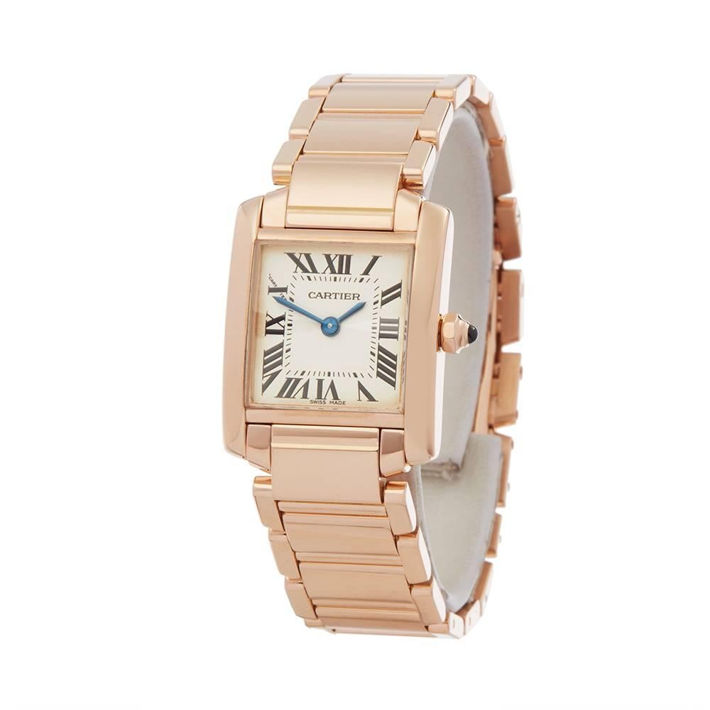Ref: W4957
Manufacturer: Cartier
Model: Tank Francaise
Model Ref: W500264H
Age: Circa 2010's
Gender: Ladies
Complete With: Box Only
Dial: White Roman 
Glass: Sapphire Crystal
Movement: Quartz
Water Resistance: To Manufacturers Specifications
Case: