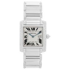 Cartier Tank Francaise 18 Karat White Gold Ladies Watch WE1020S3