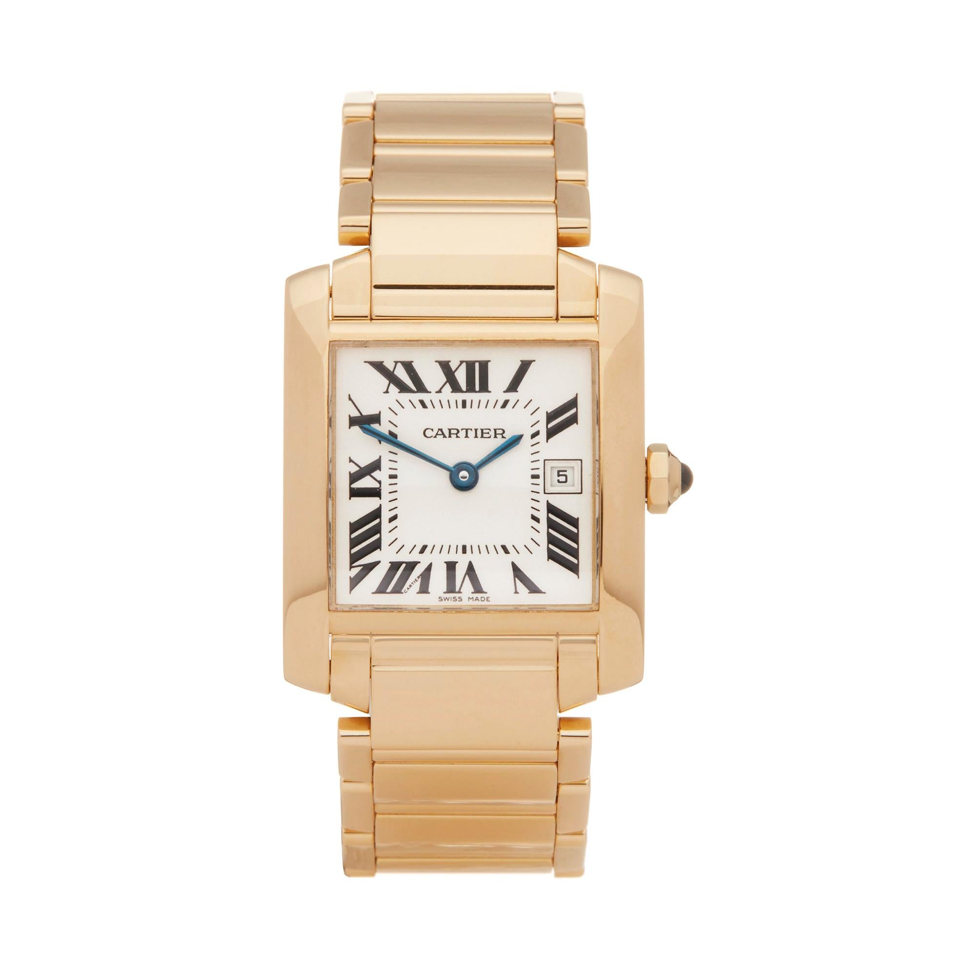 Cartier Tank Francaise 18 Karat Yellow Gold 2466 Wristwatch