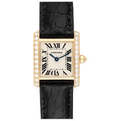 Cartier Tank Francaise 18 Karat Yellow Gold Diamond Ladies Watch WE100131