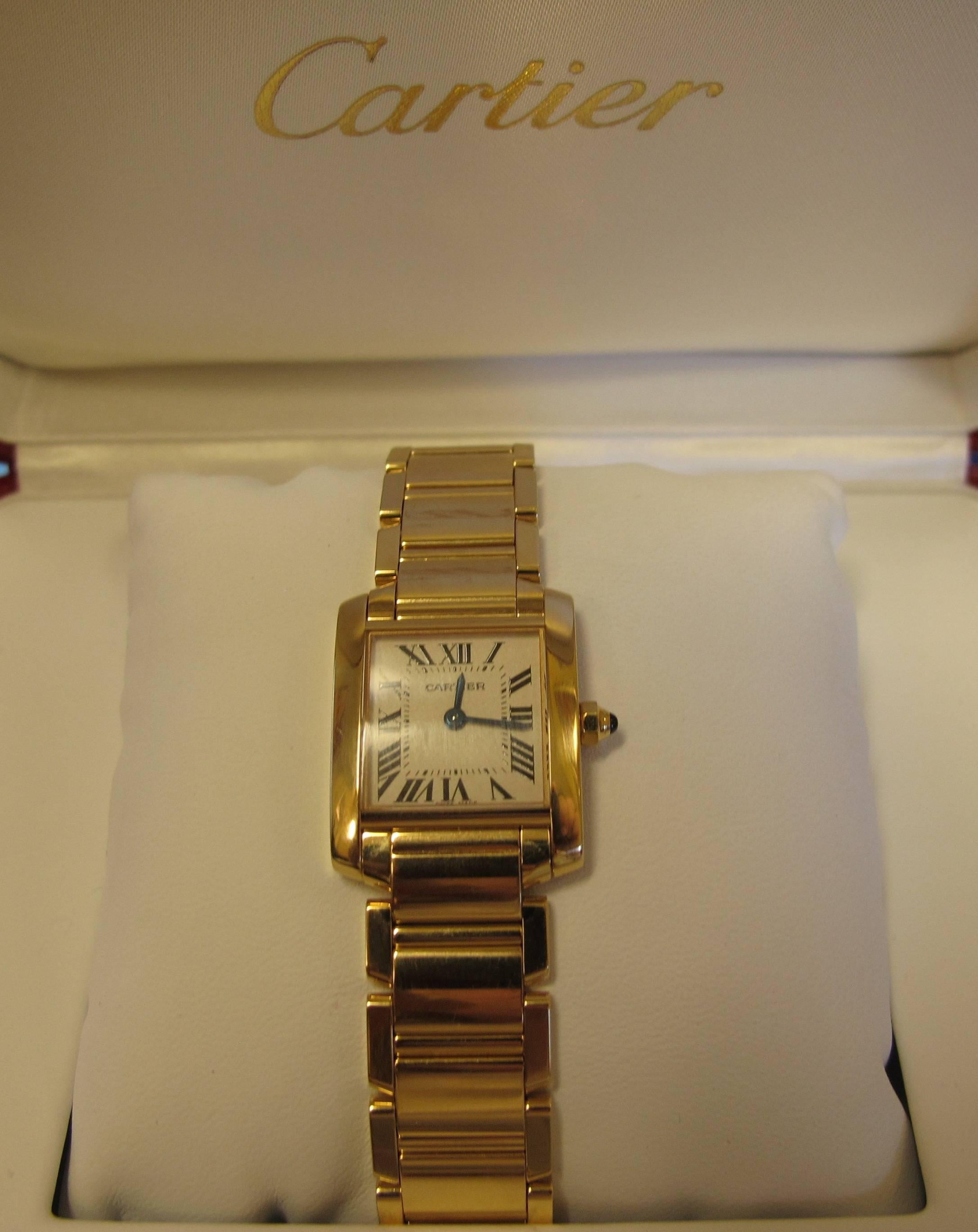 Cartier Ladies Yellow Gold Tank Francaise Wristwatch 1