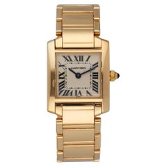 Vintage Cartier Tank Francaise 1820 18K Yellow Gold Ladies Watch Box & Papers