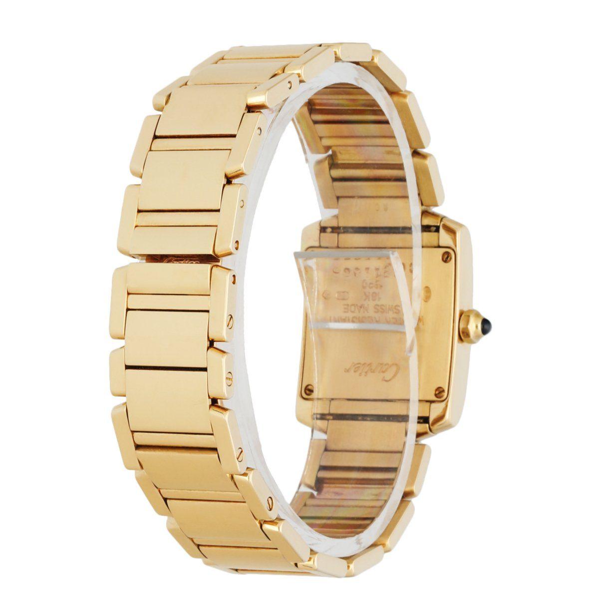 Cartier Tank Francaise 1820 18K Yellow Gold Ladies Watch In Excellent Condition In Great Neck, NY
