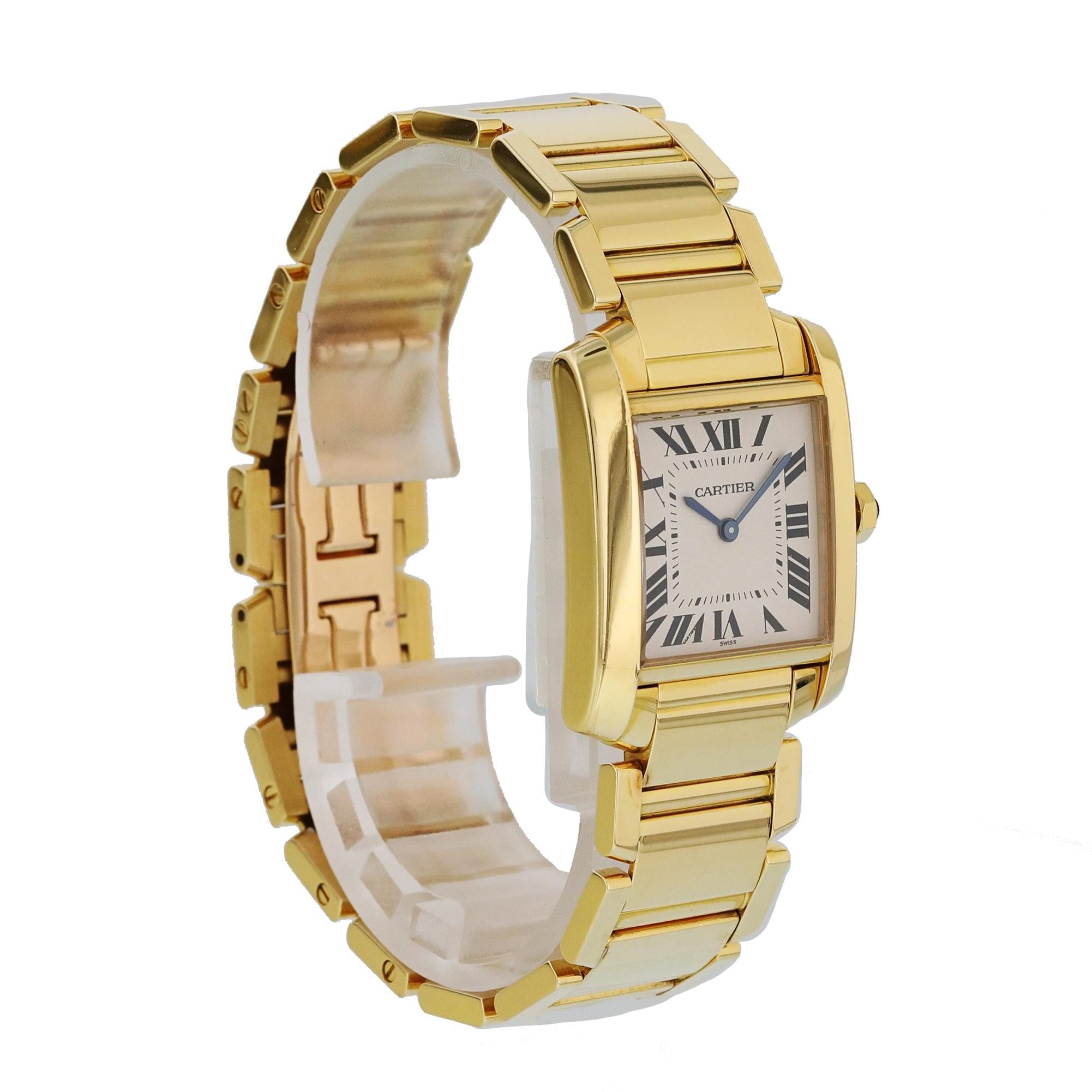 Cartier Tank Francaise 1821 Midsize Ladies Watch In Excellent Condition For Sale In New York, NY