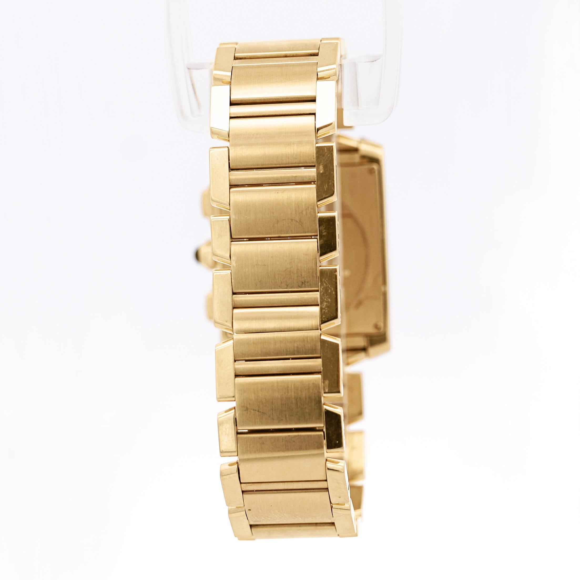 Orologio Cartier Tank Française 1830 Chronograph in oro 18 carati in vendita 7