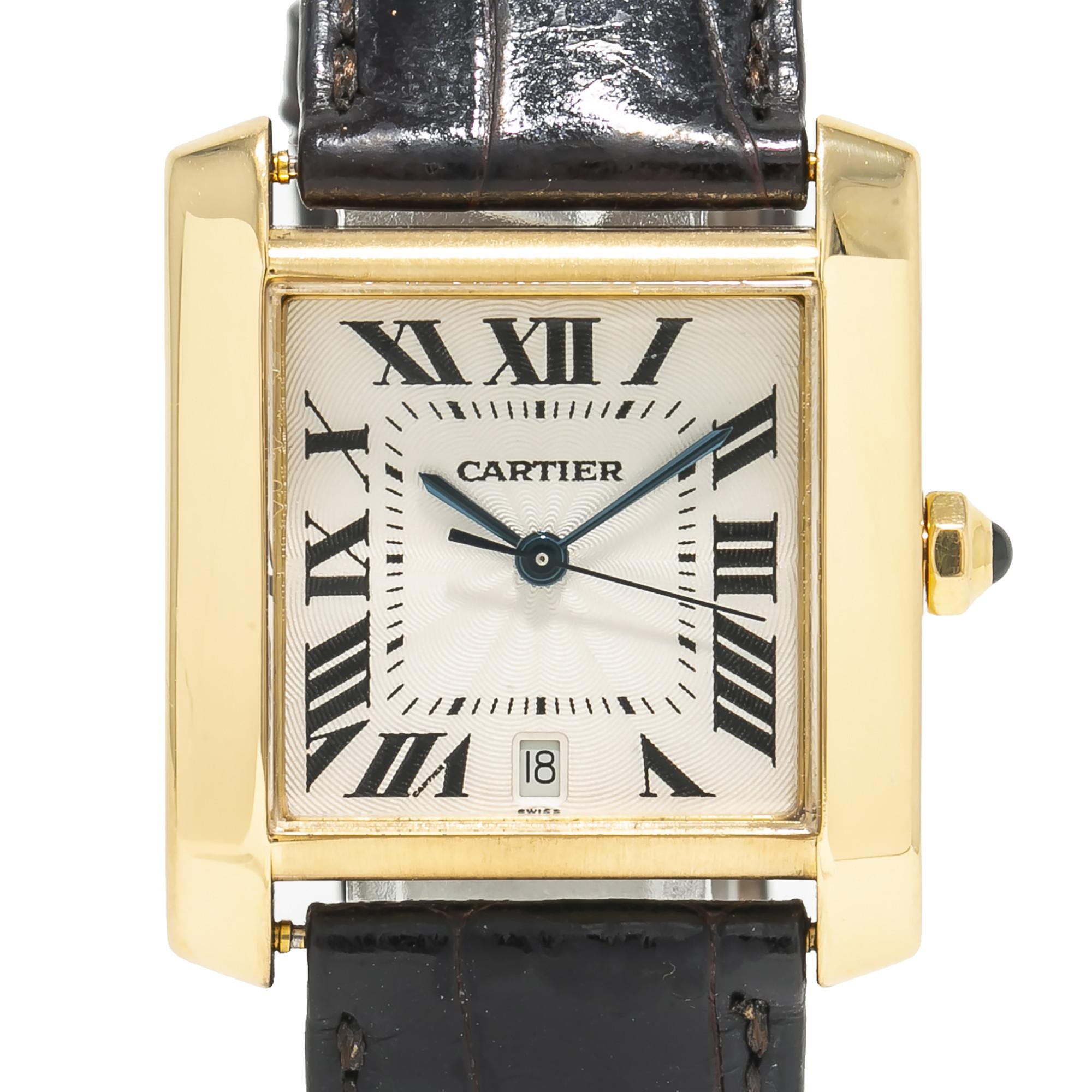 Cartier Tank Francaise 1840, Off-White Dial, Certified and Warranty In Good Condition For Sale In Miami, FL