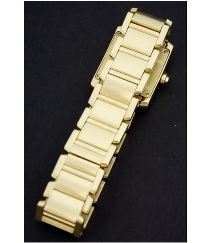 Women's or Men's Cartier Tank Française 18 Karat Gold Model W50002N2 Watch For Sale
