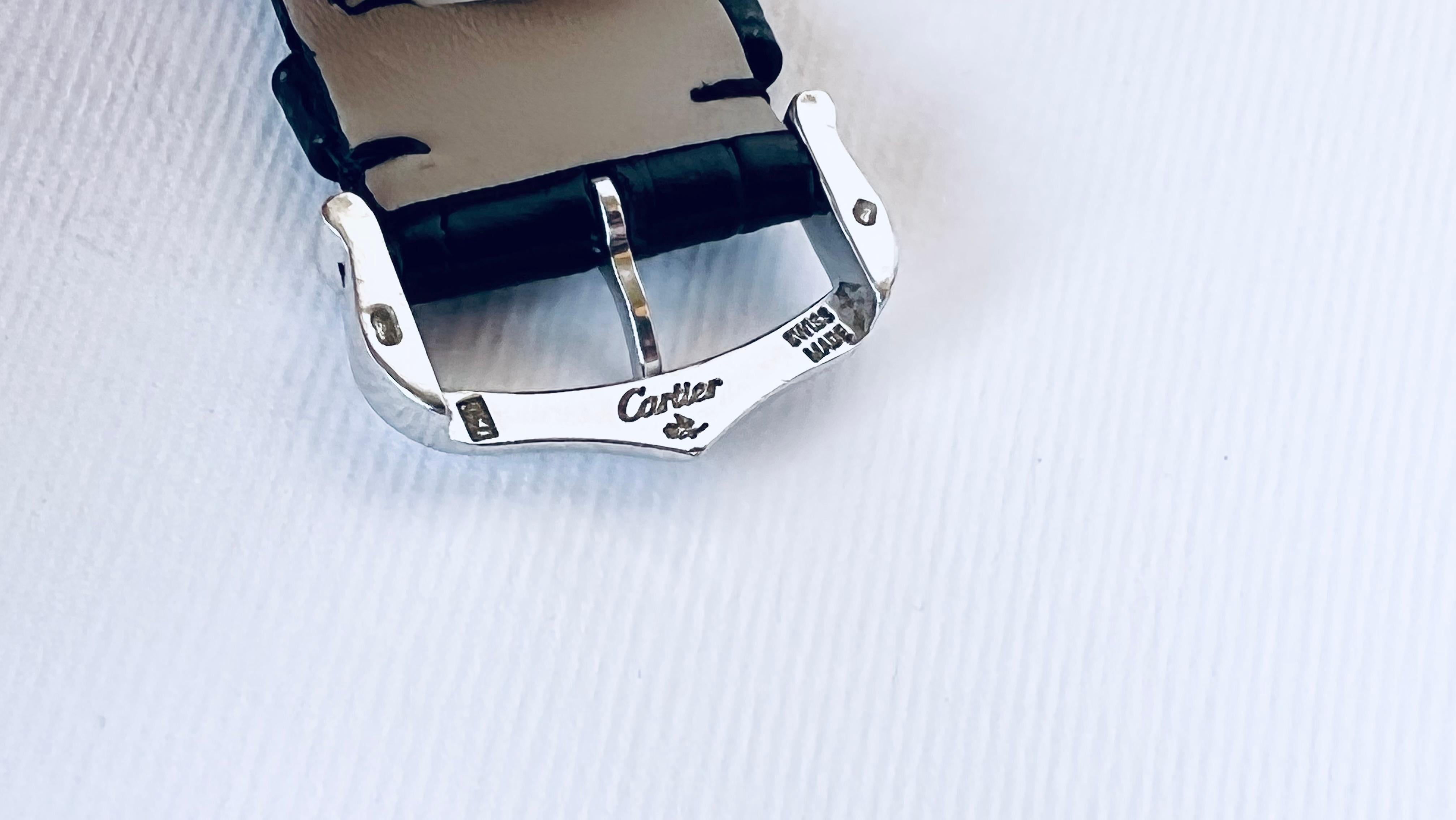 Men's  Cartier Tank Française 18K White Gold 2366 Automatic Date Watch   For Sale