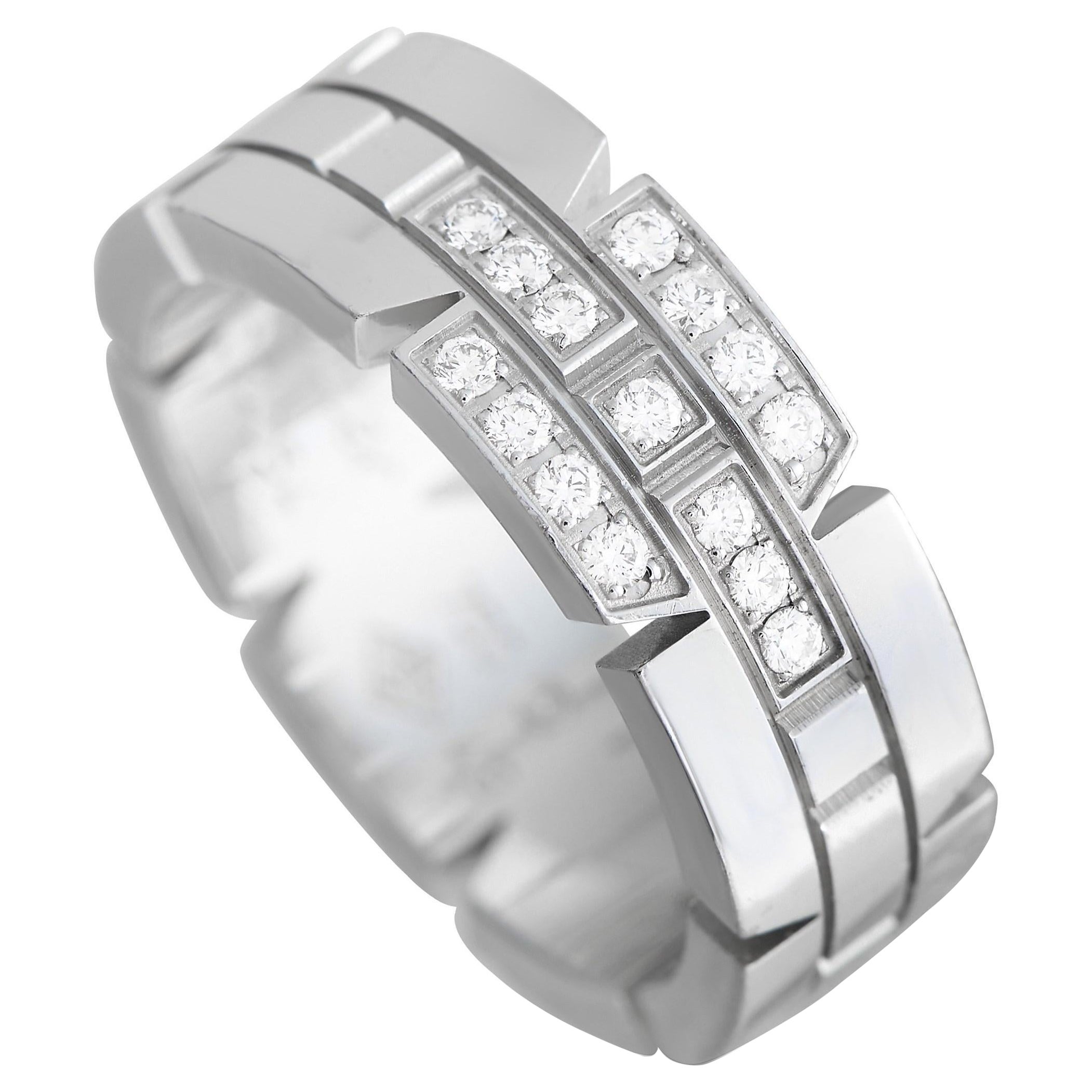 Cartier, bague Tank Franaise en or blanc 18 carats et diamants