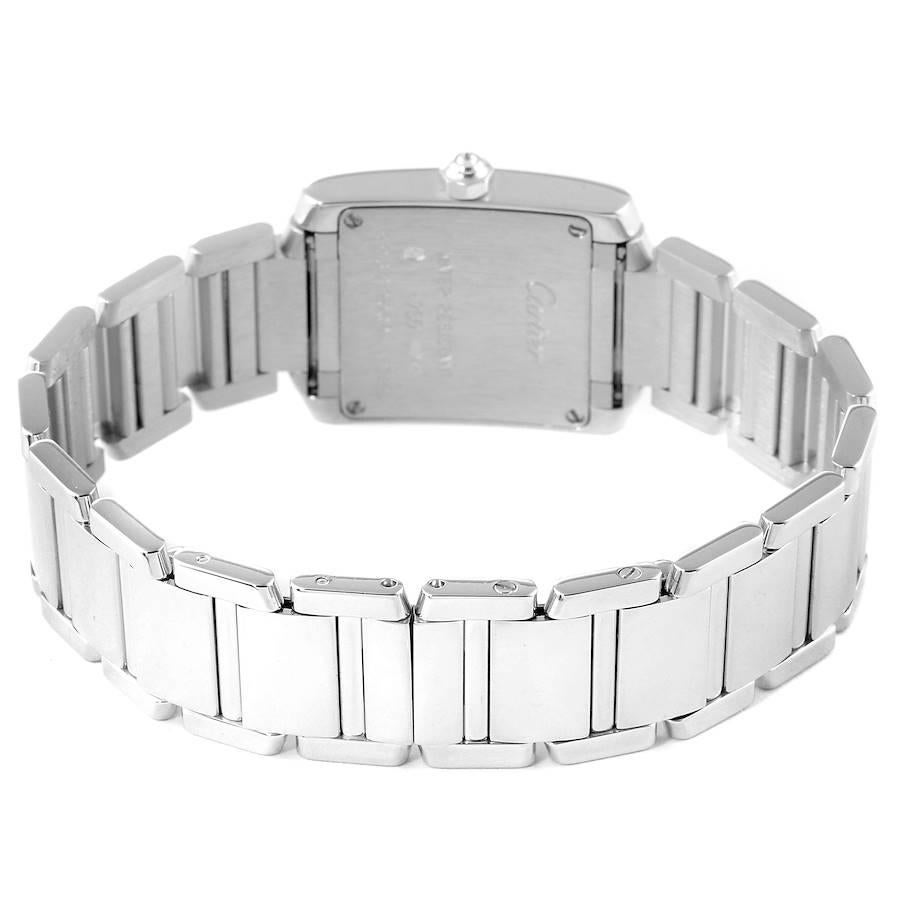 Women's Cartier Tank Francaise 18K White Gold Diamond Ladies Watch WE1002S3 Box Papers