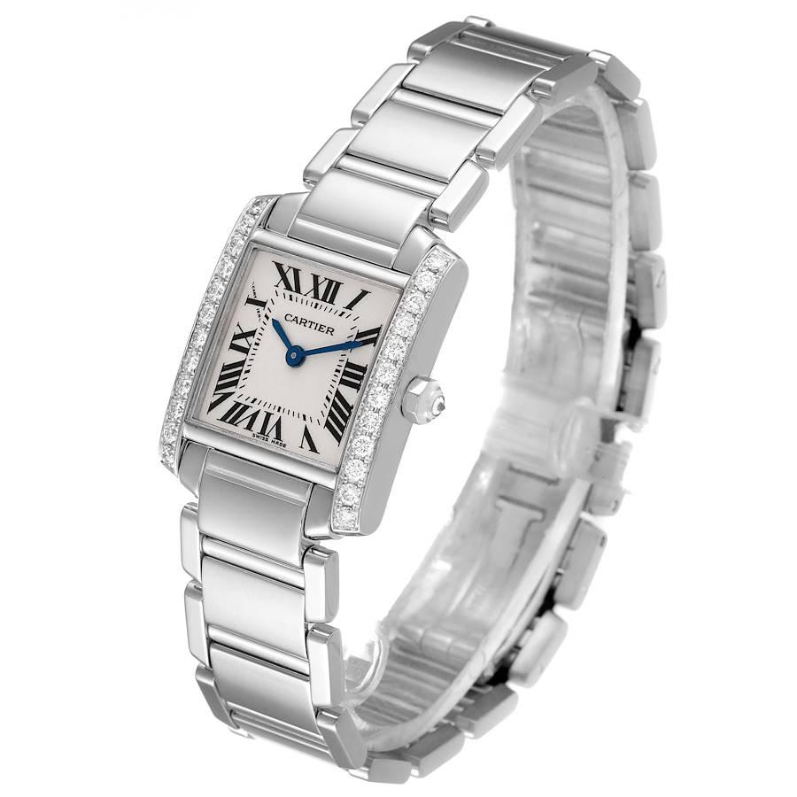 Women's Cartier Tank Francaise 18K White Gold Diamond Ladies Watch WE1002S3