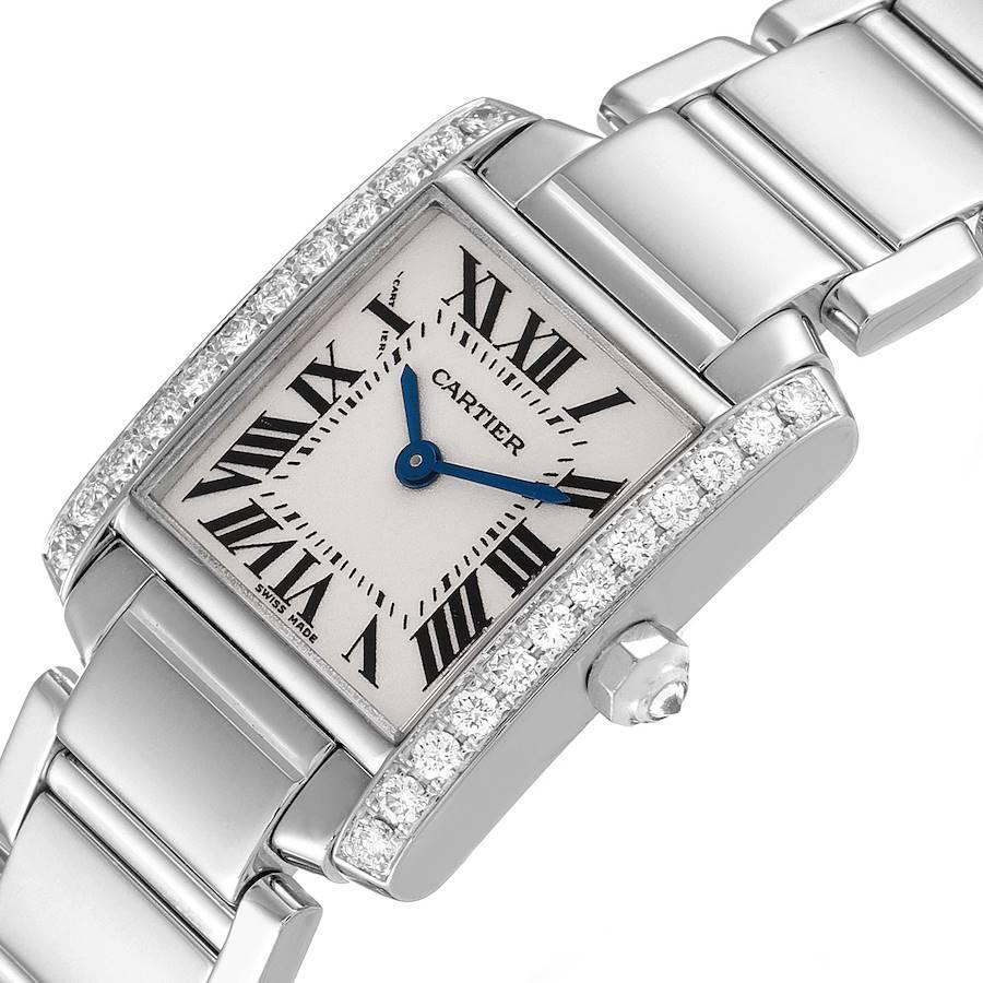 Cartier Tank Francaise 18K White Gold Diamond Ladies Watch WE1002S3 1