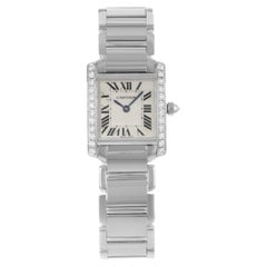 Cartier Tank Francaise 18K White Gold Diamond Quartz Ladies Watch WE1002S3