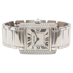 Cartier Tank Francaise 18k White Gold Diamond Watch WE1018S3 2491 Box & Papers