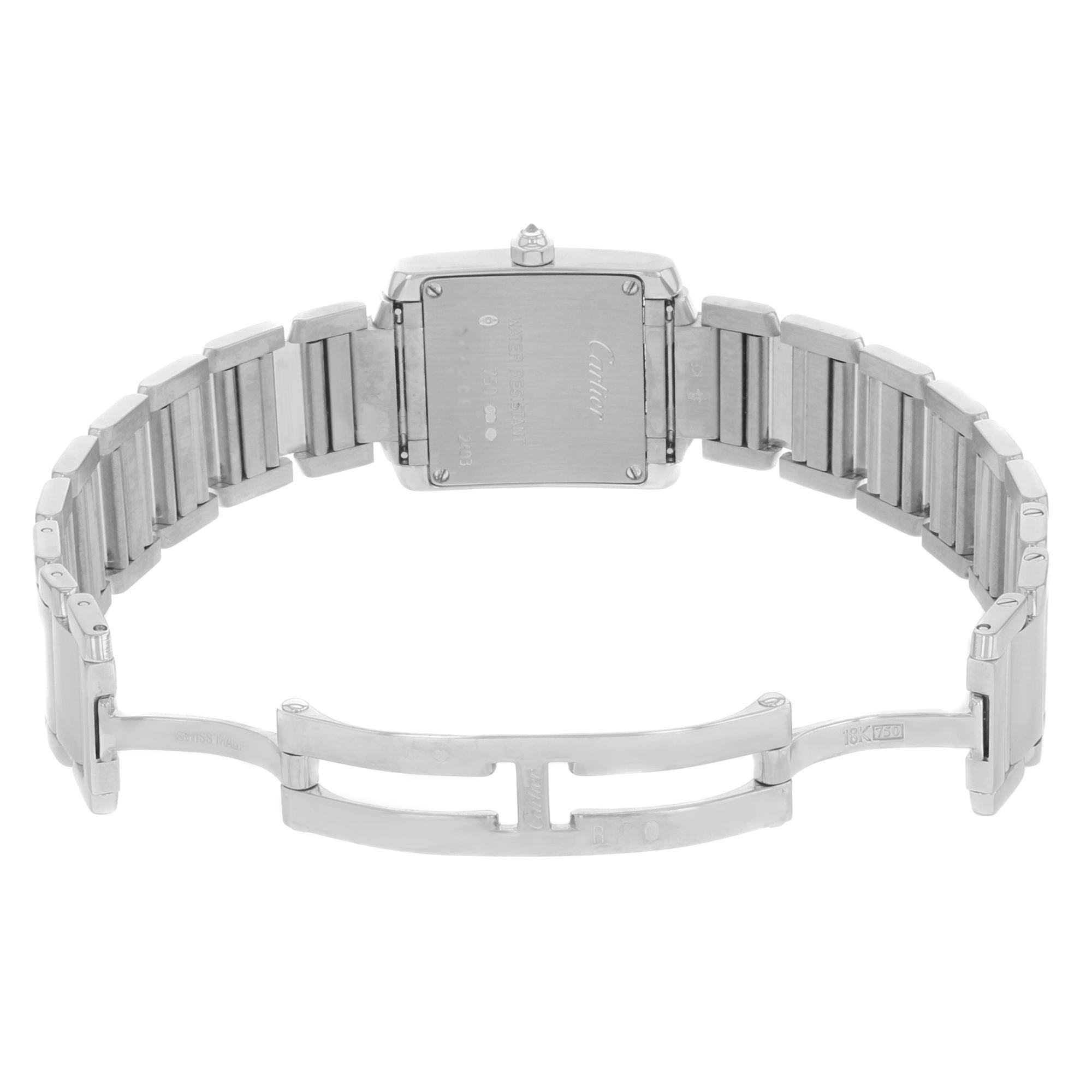 Women's Cartier Tank Francaise 18 Karat White Gold Quartz Ladies Watch WE1002S3 New B/P