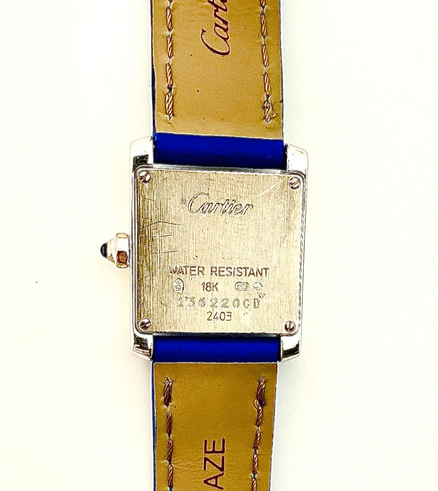 cartier blue sapphire watch