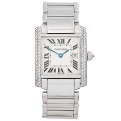 Cartier Tank Francaise 18 Karat White Gold Women's 2491 or WE1018S3