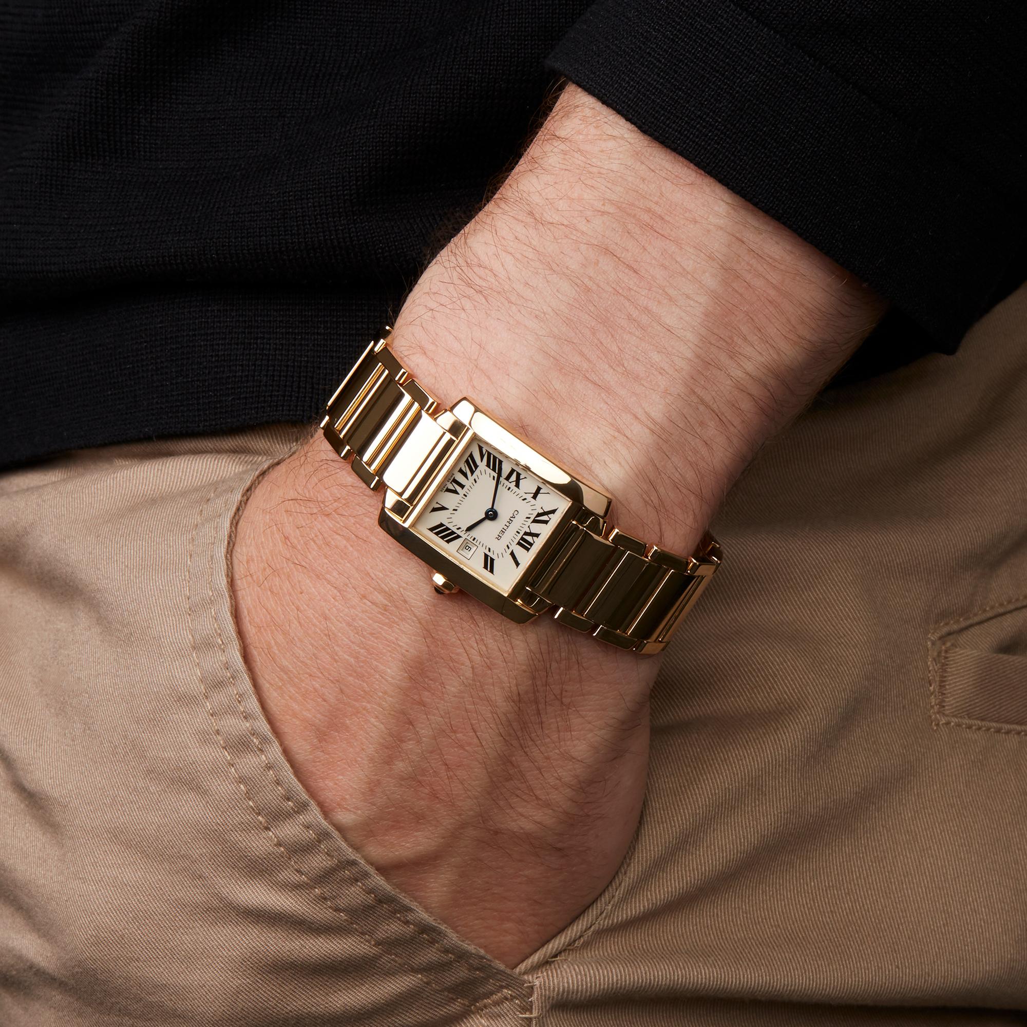 Cartier Tank Francaise 18 Karat Yellow Gold 2466 Wristwatch 2