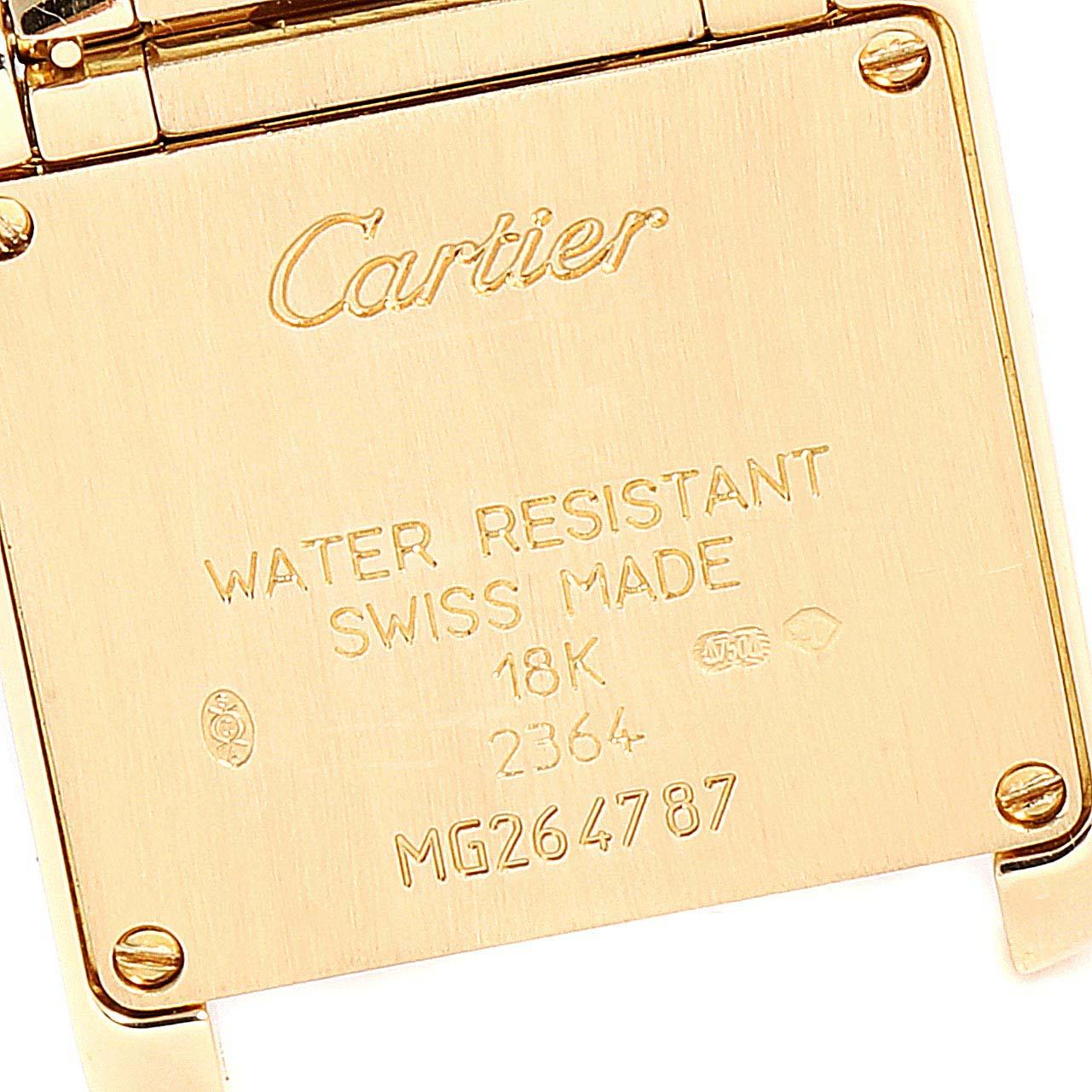 Cartier Tank Francaise 18 Karat Yellow Gold Diamond Ladies Watch WE1001R8 For Sale 2