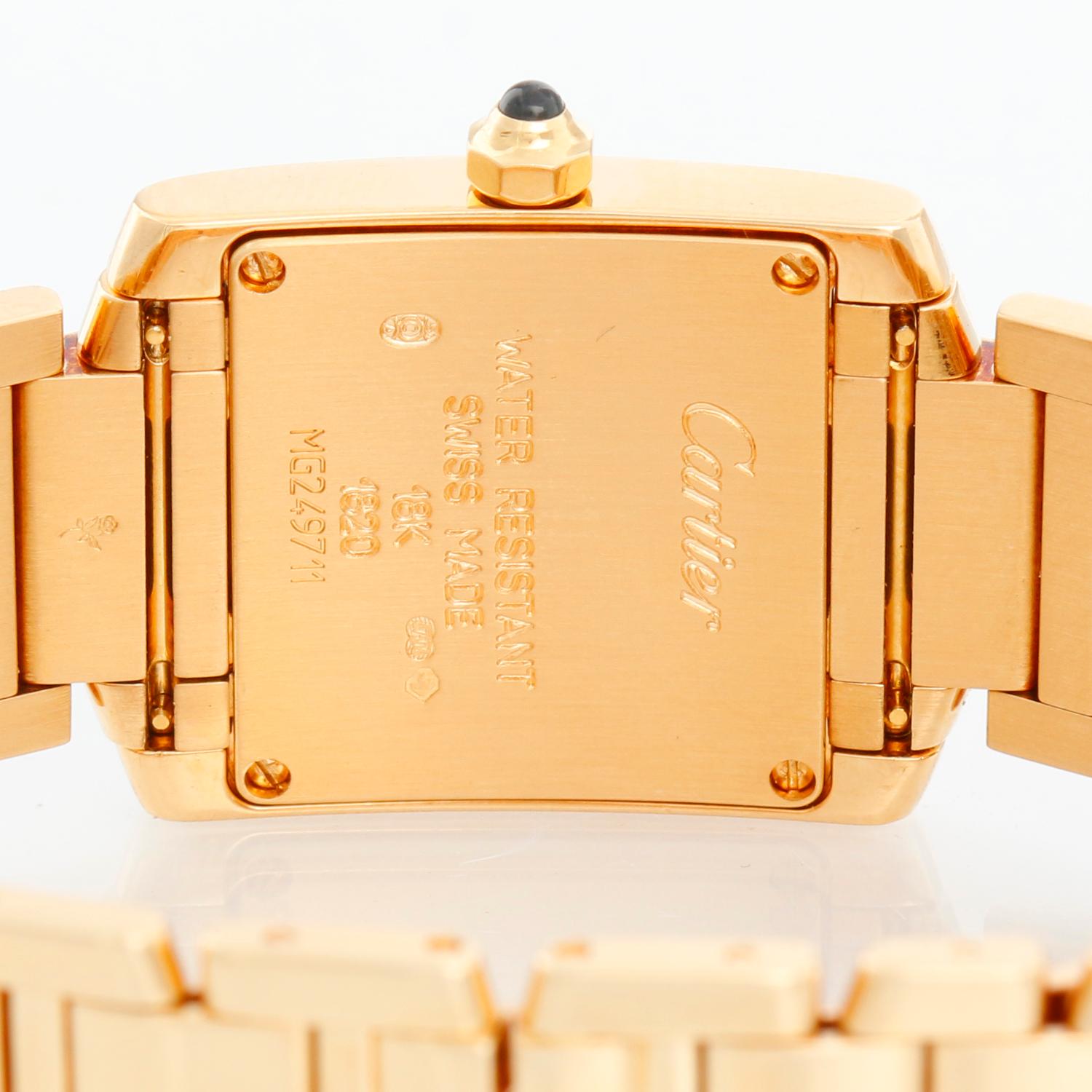 Cartier Tank Francaise 18k Yellow Gold Ladies Watch 1820 In Excellent Condition In Dallas, TX