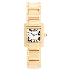 Cartier: 18 Karat Gelbgold Damenuhr Tank Francaise 1820