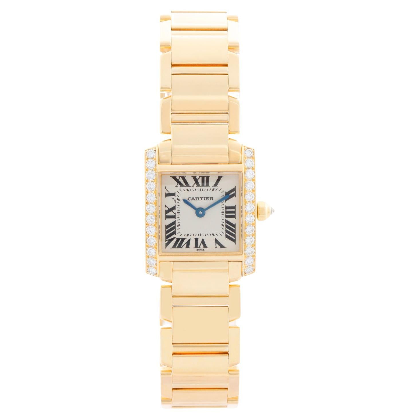 Cartier Tank Francaise Orologio da donna in oro giallo 18k 2364 WE1001R8