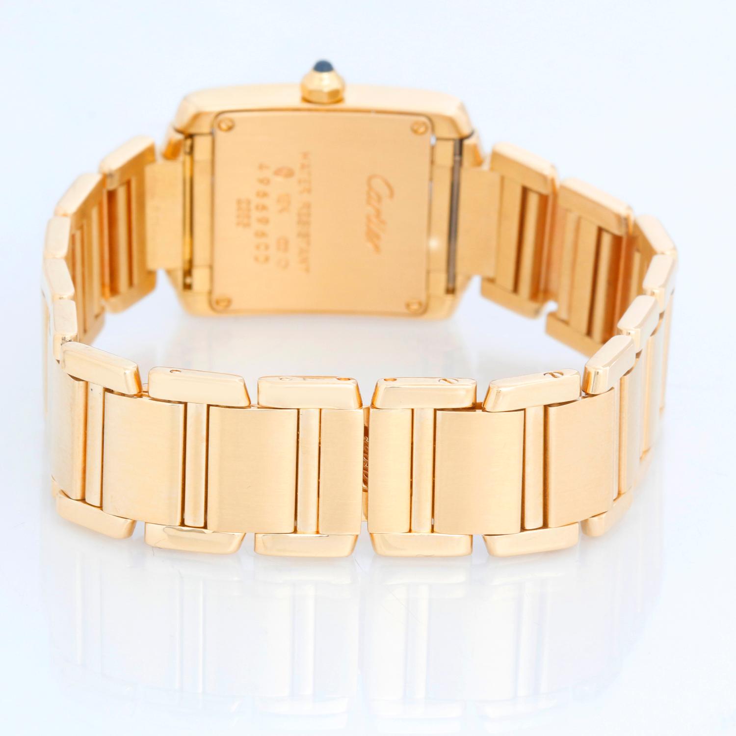 Cartier Tank Francaise 18k Yellow Gold Ladies Watch 2385 In Excellent Condition In Dallas, TX